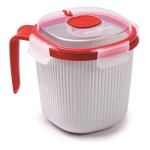 Snips - Contenitore microonde Snips 000847 TEMPO ZERO Lattiera Bianco e Rosso