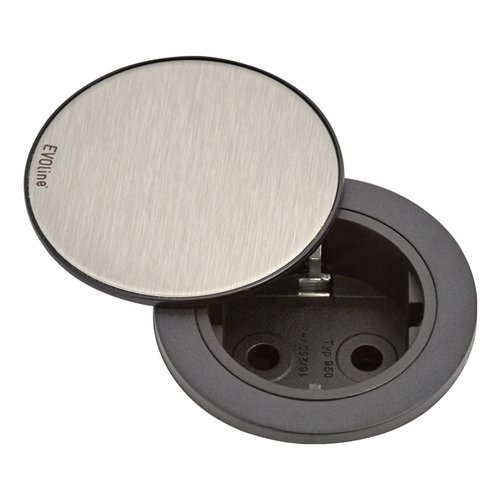 Multipresa mobile Evoline 159280003900 ONE Con Coperchio Nero e Inox