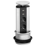 Evoline - Multipresa mobile Evoline 159310384100 PORT a scomparsa Silver