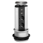 Evoline - Multipresa mobile Evoline 159310387200 PORT a scomparsa Inox satinato