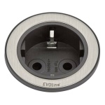 Evoline - Multipresa mobile Evoline 159280001100 ONE ad incasso Nero e Inox