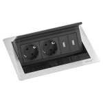 Evoline - Multipresa mobile Evoline 159370078600 FLIPTOP a scomparsa Inox satina