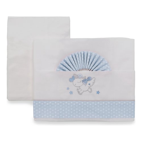 Set lenzuola lettino Italbaby 015 2010 0502 UNICORN Completo Azzurro