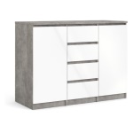 Base Tvilum 76236GXUU NAIA Ossido cemento e Bianco lucido