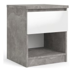 Tvilum - Comodino Tvilum 76238GXUU NAIA Ossido cemento e Bianco lucido