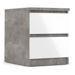 Tvilum - Comodino Tvilum 76230GXUU NAIA Ossido cemento e Bianco lucido