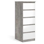 Tvilum - Cassettiera Tvilum 76233GXUU NAIA Ossido cemento e Bianco lucido