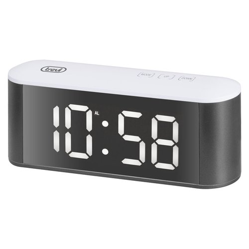 Sveglia Trevi QS0088301 Ec 883 Bl Snooze White e Black