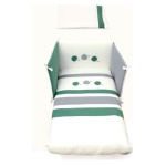 Piumone lettino Pali 0687Astridg ASTRID set 3 pz Bianco e Grigio