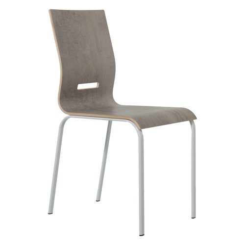 Sedia Pointhouse 52OND001 048VXXXX ONDA Bianco lucido e Cemento