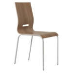 Sedia Pointhouse 52OND001 047NXXXX ONDA Bianco lucido e Leccio