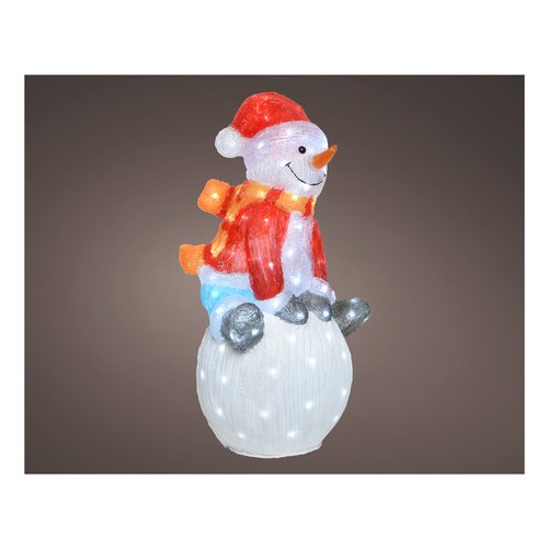 Decoro Kaemingk 491207 LUMINEO Pupazzo Neve Acrilico H.70 su Pal.