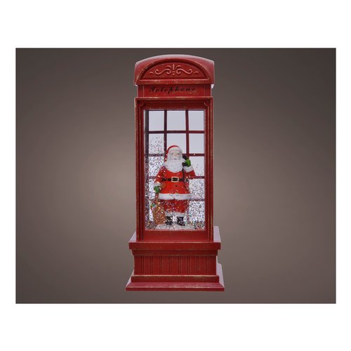 Palla di neve Kaemingk 485766 Cabina telefonica Luci&Musica Rosso