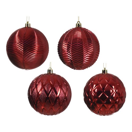 Pallina albero Kaemingk 024400 Christmas red Assortito