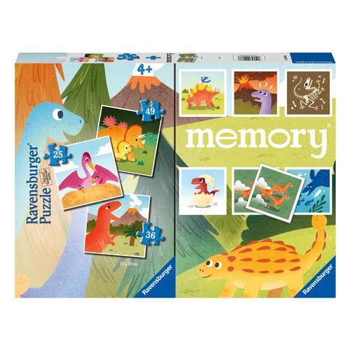 Puzzle Ravensburger 20986 MULTIPACK Con Memory Dinosauri