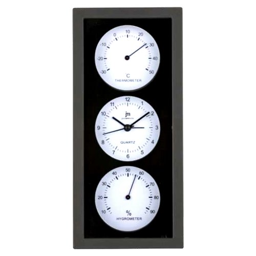 Orologio da parete Lowell JA7071NB JUSTAMINUTE Con Termometro e Igrome