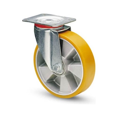 Ruota industriale Avo Valsecchi 06170 Vulkolan 37 Silver e Giallo