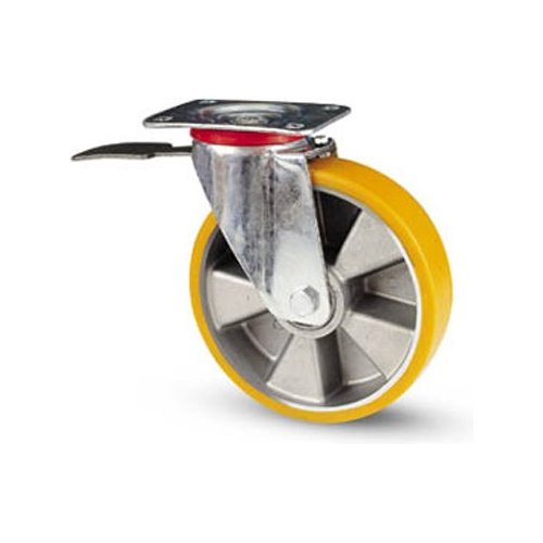 Ruota industriale Avo Valsecchi 06162 Vulkolan 37Bis Silver e Giallo