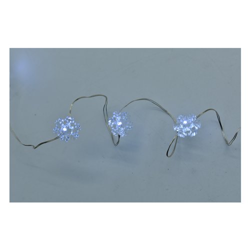 Filo luci Natale Pre Qu' Italia D1400 CHRISTMAS Fiocchi di neve Traspa
