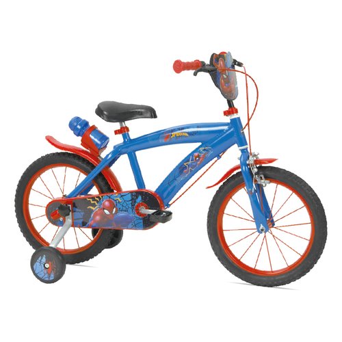 Bicicletta Mandelli 120165115 MARVEL SPIDERMAN Con Rotelle Blu e Rosso