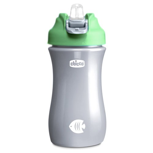 Bicchiere bimbo Chicco 0000692030000 Pop Up 2+ Verde e Grigio