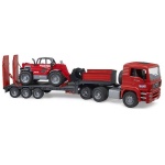 Bruder - Mezzo cantiere Bruder 02774 MAN Camion TGA pianale ribassato e caricat