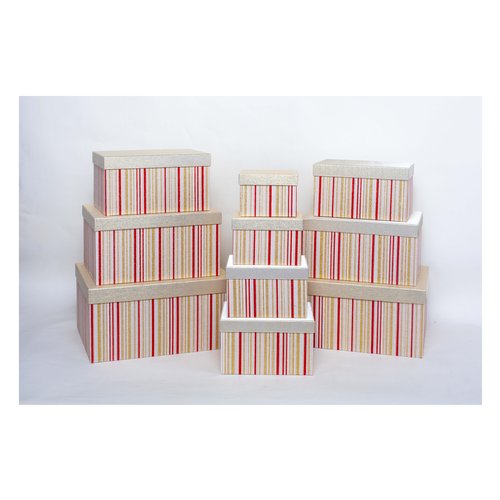 Scatola regalo Amicasa Set 10 Pz Riga Oro e Rosso Assortito