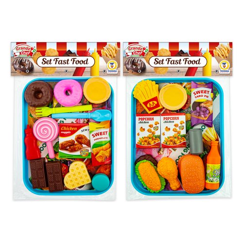 Playset Teorema 68122 GRANDE CHEF Fast Food con Vassoio Assortito