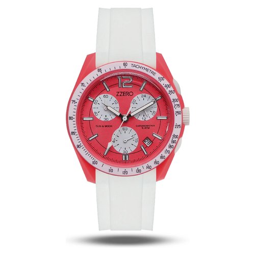 Orologio Zzero ZZ9001H SUN & MOON 42mm White e Orange