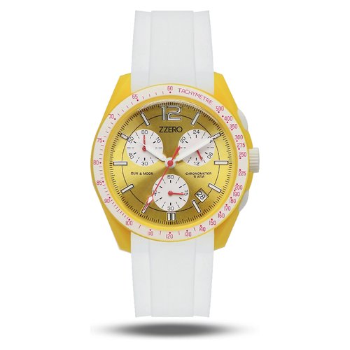 Orologio Zzero ZZ9001G SUN & MOON 42mm White e Gold