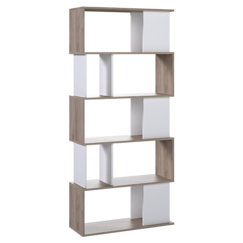 Libreria Tvilum 71735HL49 MAZE Noce e Bianco