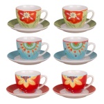 Amicasa - Set tazzine caffè Amicasa Art.39 FLOWERS con piattino