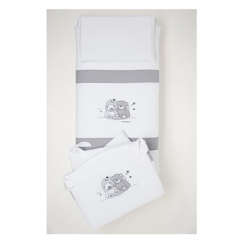 Piumone lettino Foppapedretti 9900279148 MASCOTTE set 3 pz Bianco e Gr