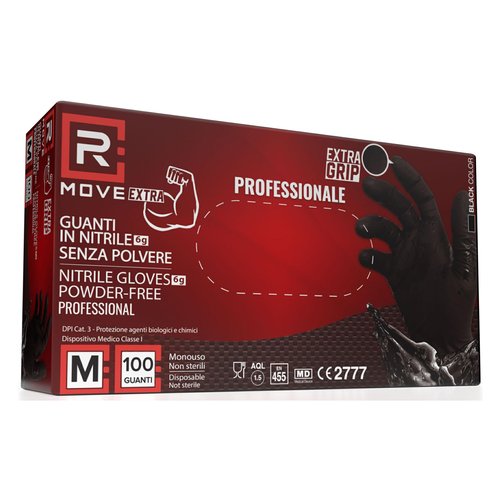 RMove Professional Extra grip Guanti monouso RMove RMGLBK100062 Professional Extra grip Nero