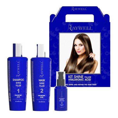 Raywell Kit Shine Filler Set Shampoo Maschera Siero 150 ml + 150 ml +