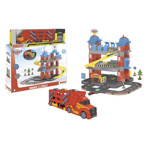 Garage Playset Globo 12144 SPIDKO 3 piani con camion portauto