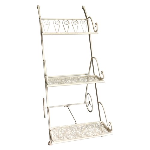 Porta piante Amicasa carrello 3P Bianco anticato