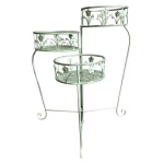 Amicasa - Porta piante Amicasa Pieghevole 3 posti Verde Salvia