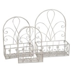 Amicasa - Balconiera Amicasa Set 3 pz con schiena Bianco Antico