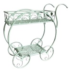 Amicasa - Porta piante Amicasa Carrellino con ruote Verde Salvia
