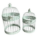 Amicasa - Gabbia uccelli Amicasa Set 2 pz Verde Salvia