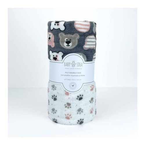 Coperta lettino Baby Idea PFLO Orso Grigio
