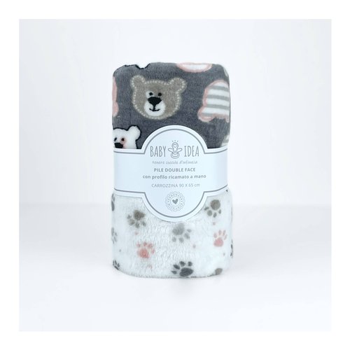 Coperta carrozzina Baby Idea PFCO Orso Grigio