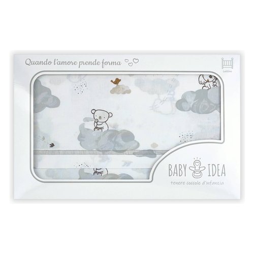 Set lenzuola lettino Baby Idea LLKG Completo Koala grigio