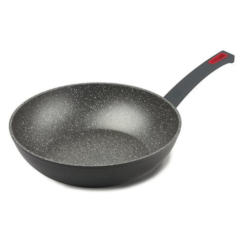 Wok Ghidini Cipriano 2255 VIVÀ 1 manico Grigio e Rosso
