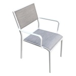 Amicasa - Poltrona Amicasa .Poltrona Carol Alu. Tex. Bianca/Grigia