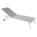 Amicasa - Lettino prendisole Amicasa .Lettino Haiti Alluminio Bianco/Grigio