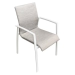Sedia con braccioli Amicasa LY AC 002 MIKONOS Bianco opaco e Grigio ch