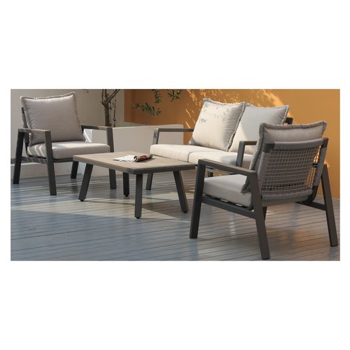 Set da esterno Amicasa BRH 10114 2 ALEX Grigio e Beige