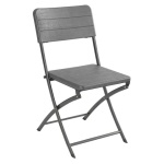 Amicasa - Sedia da esterno Amicasa .Sedia Pieghevole Wood Gray Yc-048